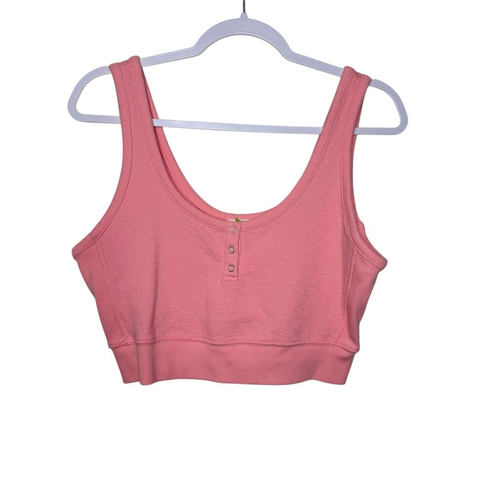 Aerie Restart Cropped Fleece Tank Top Stretch‎ Casual Activewear Pink Women M